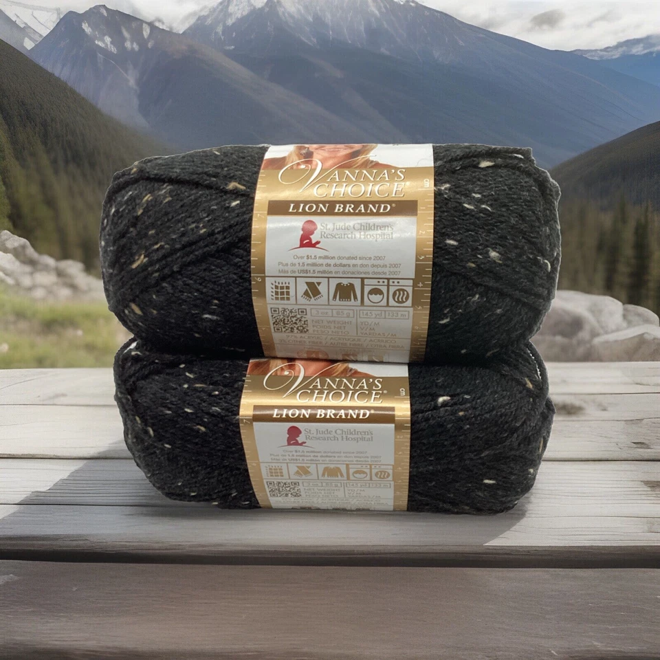 3 madejas Lion Brand Vanna's Choice "Obsidian" #366 Foto 3 de 4