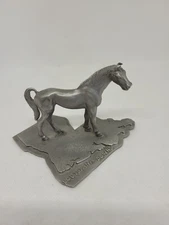 Pewter Horse Figurine - State of Louisiana Base. Radcliffe Pewter. 