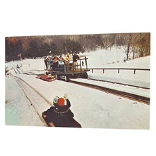 Postcard Eastover Lenox Massachusetts Tobogganing Berkshires Ski Resort Chrome