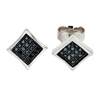 Ohrstecker Ohrringe 925 Silber Mit Zirkonia Schwarz Ohrschmuck Modern Damen
