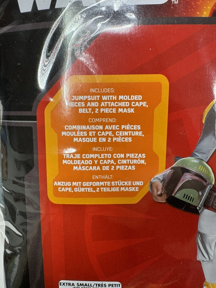 Disney Star Wars Boba Fett Deluxe Adulto Extra Pequeño XS Disfraz con Máscara Rubíes Foto 4 de 4