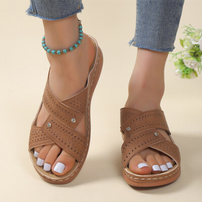 Slippers Lostisy Wedge Sandals Summer Slippers Women Low Heels