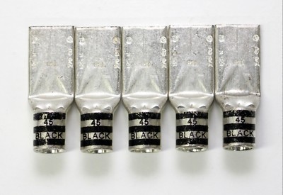 5 New T&B 54160BT Blank Tongue Lug Copper Compression Terminal Lug Black Peep