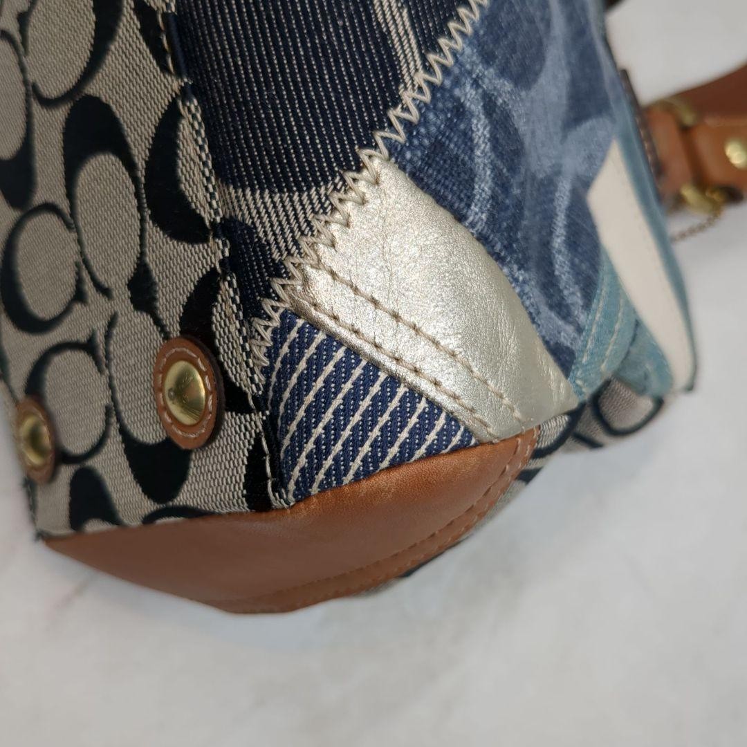 Coach Patchwork Denim Canvas Turnlock Shoulder Ba… - image 20