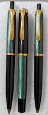 Pelikan Souverän Schreibset Grün/Schwarz/Gold in Pelikan-Etui 80er