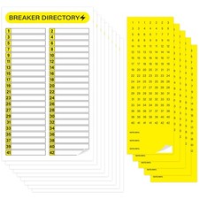 16 Sheets Breaker Panel Labels, Electrical Box 12 inches x 7.1 inches, Yellow