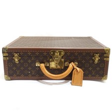 Louis Vuitton Bisten 55 M21327 Monogram Canvas Trunk Case Brown Gold Key