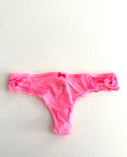 Victoria's Secret Body by Victoria Lace-Trim Thong Panty Neon Pink