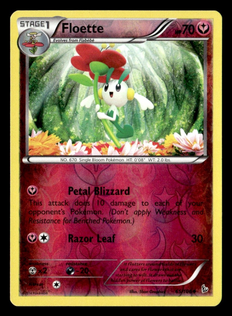 Floette (65) Uncommon Reverse Holo XY - Flashfire 65/106 LP Pokémon TCG