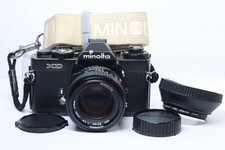 AS IS Minolta XD Black 35mm SLR Film Camera  MD 50mm F/1.4 Lens From Japan
