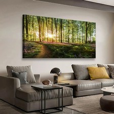 Green Forest Wall Art for Living Room Bedroom Office Large Landscape Nature T...