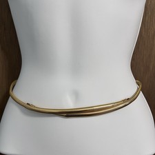 Vintage Women's Metal Snake Belt GoldTone w/ Stretch size XS Approx 28"