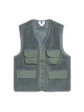 ARKET Pile Fleese Sage Green Mens Vest Gilet Bodywarmer Polar Roomy pockets : M