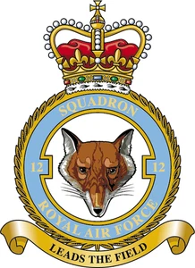 No. 12 Squadron RAF badge patch Self Adhesive Vinyl Sticker