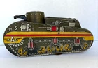 1930-50's Windup Marx Sparkling Doughboy Pop-Up Tank Tin Litho Key Works 10"