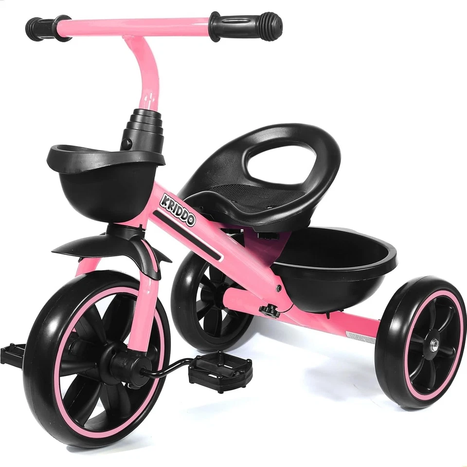 Triciclo rosa ergonómico y seguro para niños de 2 a 5 años - uso en interiores y exteriores Foto 2 de 4
