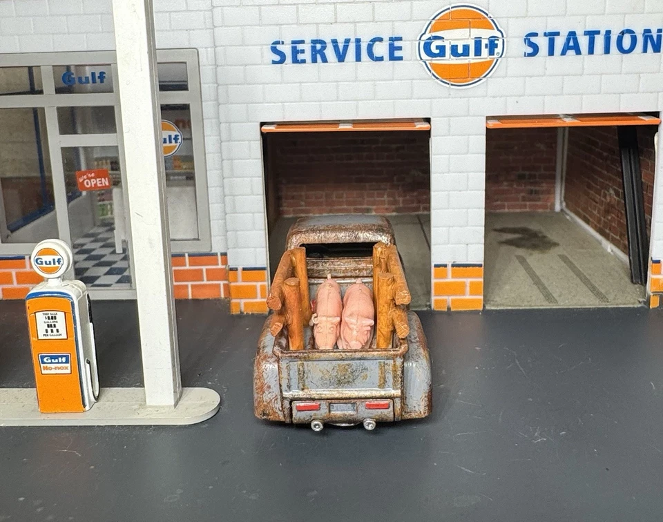 Hot Wheels 56 Ford Rat Rod Farm Truck Pickup pintado à mão personalizado com pilotos reais - Imagem 4 de 4