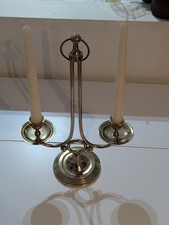 Vintage Tall Brass Double Candle Holder 17” Candelabra Candlestick Decor