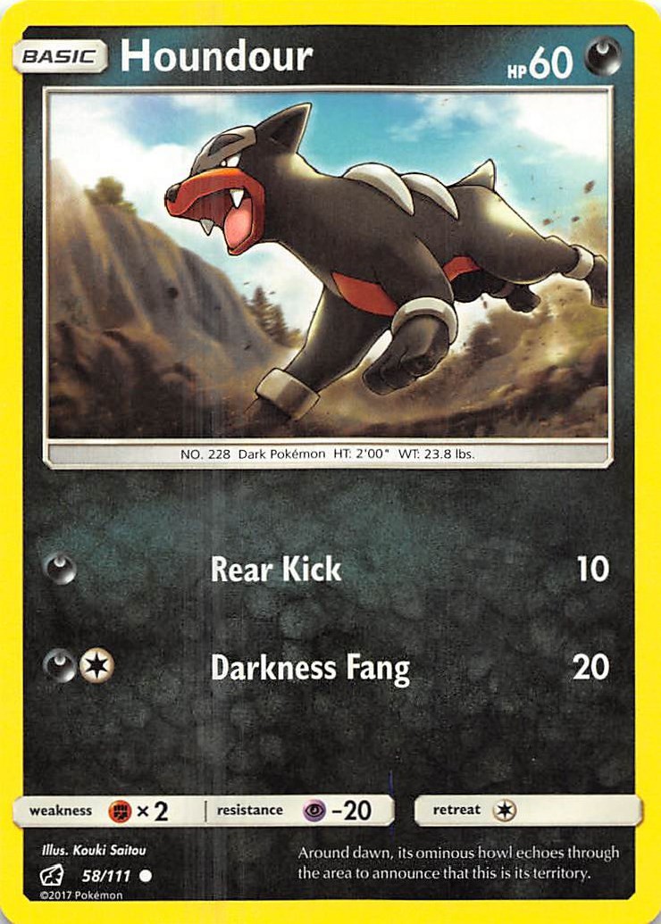 Houndour 58/111 Common SM - Crimson Invasion Pokemon Near Mint