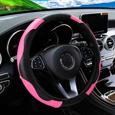 Car Steering Wheel Cover Red Black Leather Anti-slip For 1538cm Carbon Fiber Car Steering Wheel Cover Red Black Leather Anti-slip For 1538cm Carbon Fiber