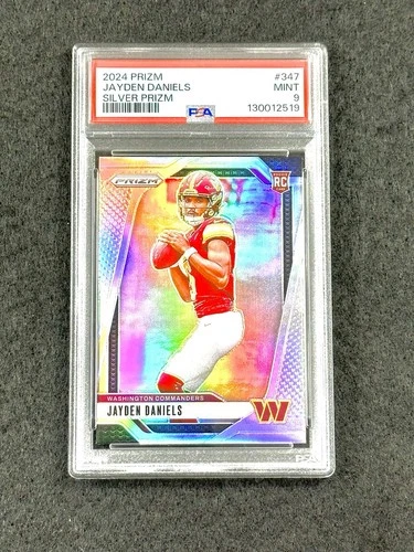 2024 Panini Prizm PSA 9 Jayden Daniels Silver Prizm Rookie RC #347 Commanders