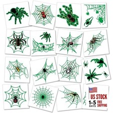 Grow in Dack Halloween Spider Web Temporary Tattoos for Adults, Luminous Spider