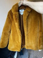 Tesco F&F Faux Fur Coat Mustard Color Kid 13-14 Years Adult XS S