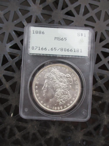 1886 Morgan Silver Dollar, PCGS Graded MS65