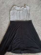 Loft Women’s Sleeveless Black And White Striped Dress Size L