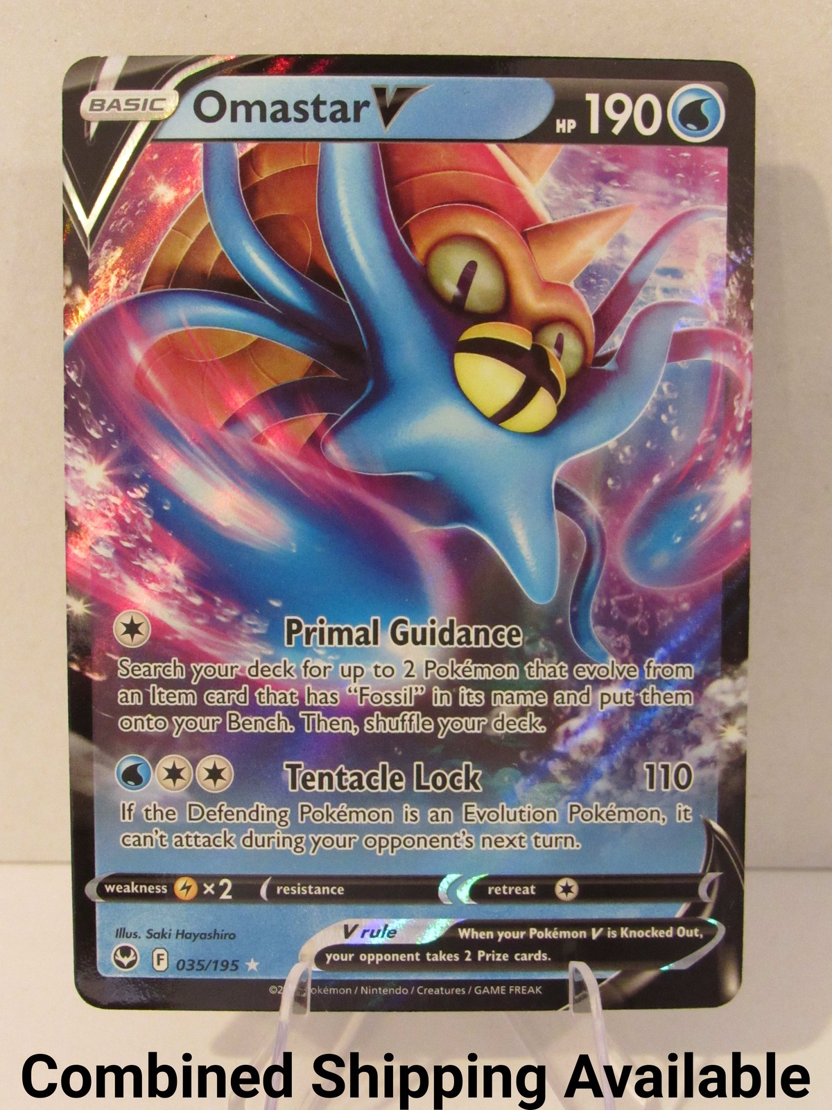 Omastar V 035/195 SWSH12: Silver Tempest NM Full Art English 17593