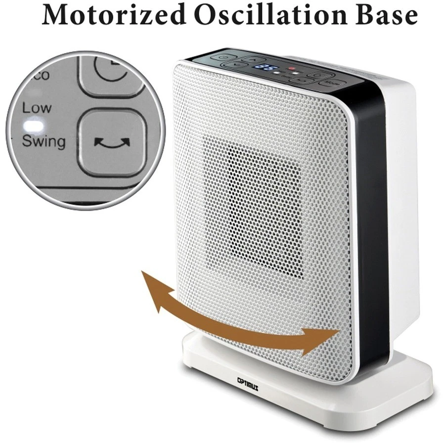 Optimus Calentador Cerámico Oscilación Portátil con Termostato y LED (h7245) Foto 4 de 4