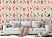 3D Cuts Sweet Products Pattern Self-adhesive Removeable Wallpaper Wall Mural