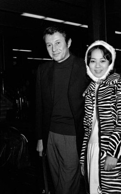 Michel Auclair with a young woman in Paris in 1970 Histoirc Old Photo