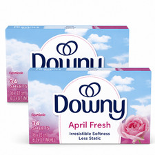 2-Pack Downy Fabric Softener Sheets, April Fresh, 34 Count Each, 34 oz