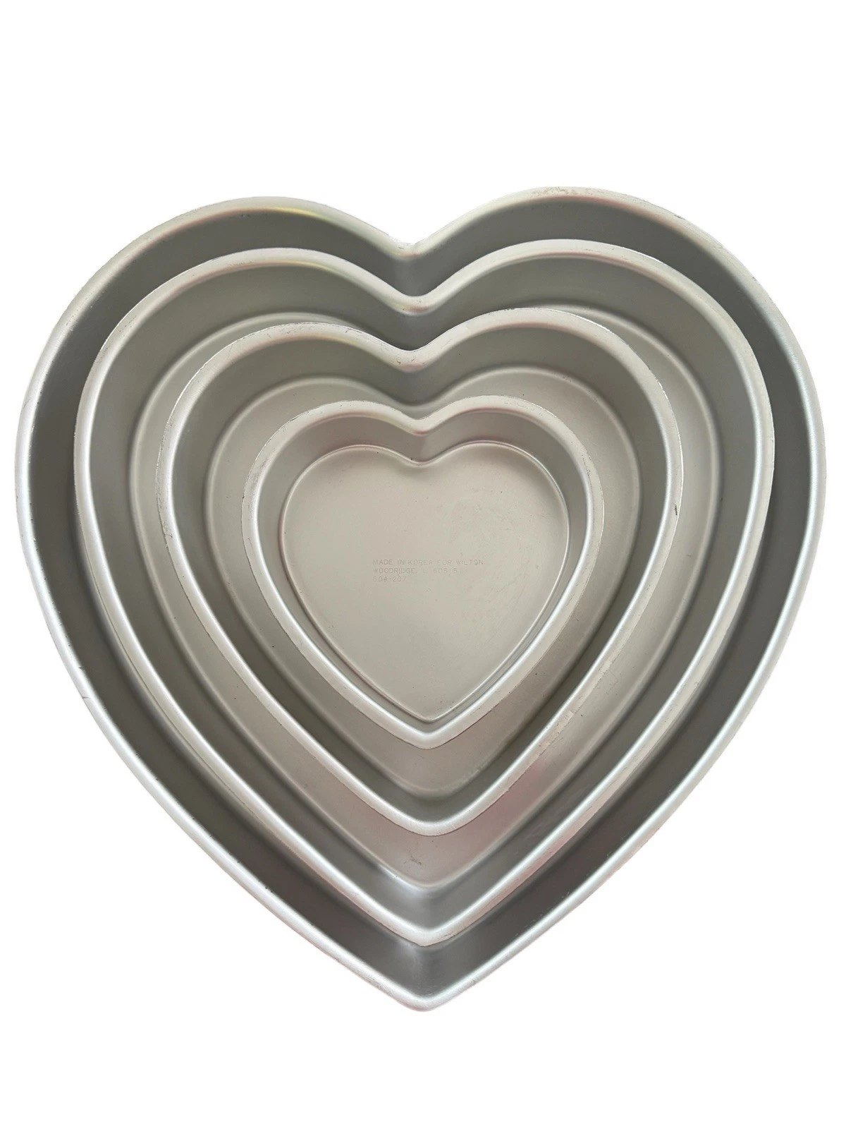 Vintage Wilton 4 Heart Cake Pans Number (2) 504-207, 502-1298, 502-1204 EUC
Opens in a new window or
