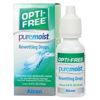Opti-Free Puremoist Rewetting Drops, 12-mL 0.4 Fl Oz (Pack of 1), White