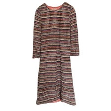 mina perhonen Mountain Cake Knit Dress -Multicolor Border, Soft Material-Used