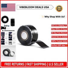 1 Inch x 10 FT Heavy Duty Black Silicone Hose Repair Tape - Waterproof  Durable