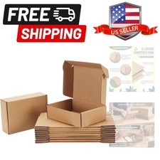 7x5x2 Small Shipping Boxes Set of 20, Brown Corrugated Cardboard Literature M...