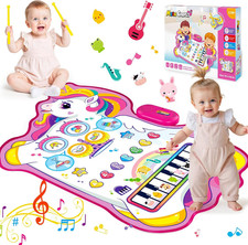 Giochi Bambina 1 2 Anni, Tappeto Musicale 3 in 1 Con 6 Strumenti E Registrazione
