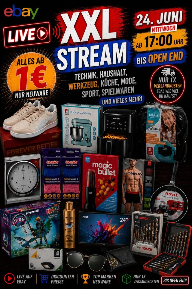 XXL Discounter Baumarkt Restposten Stream 17 Uhr -Open End Mittwoch 24 Juni