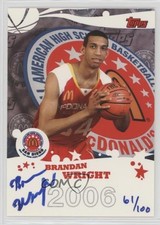2007 Topps Echelon McDonald's All-American 61/100 Brandan Wright #B11 Auto 1u6