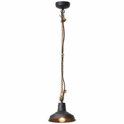 Pendelleuchte Hängelampe Hank schwarz Korund Vintage Seil Ø24cm 1x E27 UVP 65€ - Bild 1 von 4