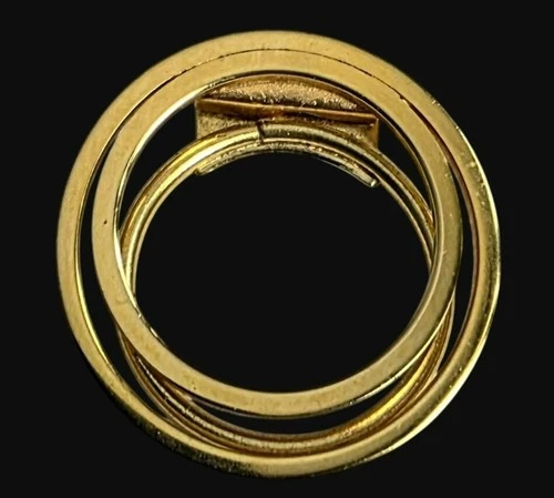 Vintage Double Ring Scarf Clip Gold-Tone Western Germany Dress Costume Jewelry
