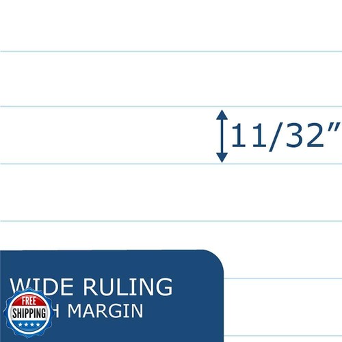 ROARING SPRING Exam Blue Books, 100 Pack, 8.5" x 7", 4 Sheets/8 Pages, Wide R - Picture 4 of 5