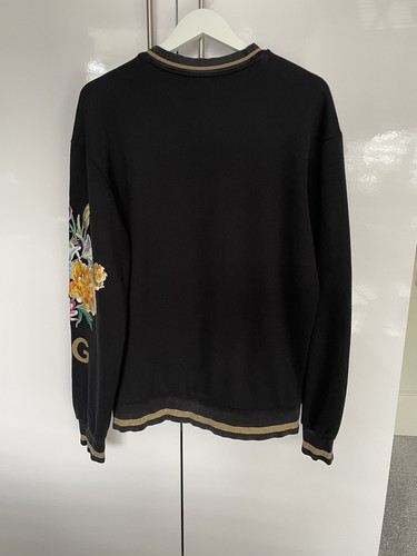 Dolce & Gabbana Jumper Sequin Flower Embroidery Black D&G - Picture 5 of 13