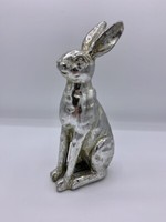 "Hase \"Poldy\" Sitzend (20 Cm / Antik-Silber / Osterhase / Osterdeko / Ostern)"