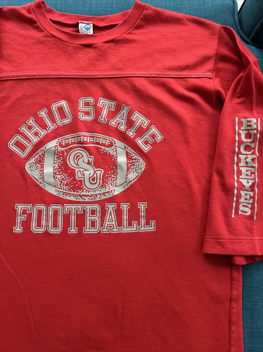 80s 90s OHIO STATE フットボールTシャツ　ヴィンテージ VTG 80s Ohio State Football Buckeyes T Shirt 3/4 Sleeve