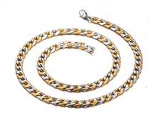 Men's Titanium Steel Embossed Gold Heavy Hip Hop Necklace 7mm Thick Jewelry Gift