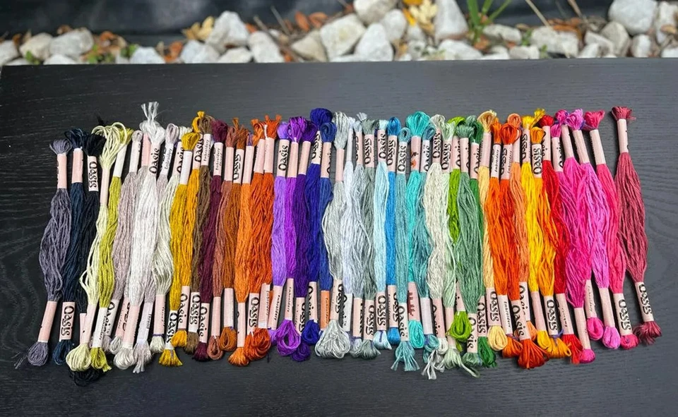 50 Shiny Silk Rayon Cross Stitch Embroidery Threads Lot Embroidery Thread Floss - Image 4 of 4